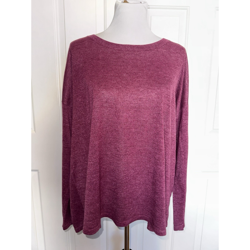 Eileen Fisher Sustainable Hemp Tencel Top L Boxy Minimalist Coastal Grandma - Picture 8 of 8